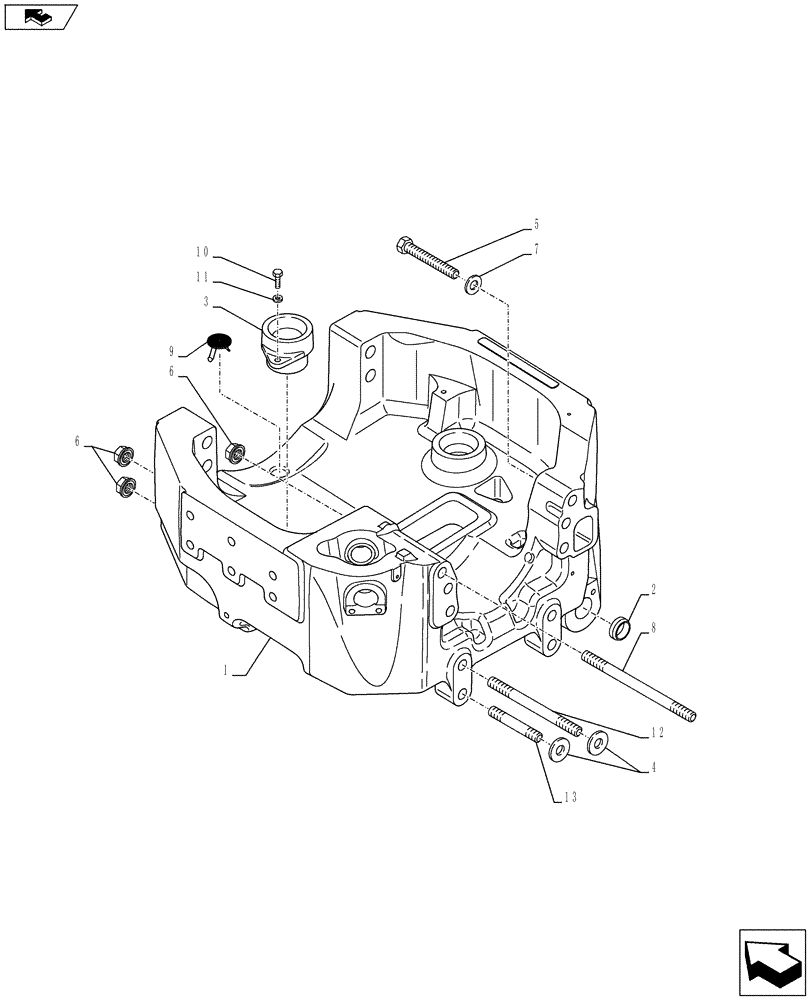 Схема запчастей Case IH PUMA 200 - (25.100.0103) - ABS SYSTEM - CLASS 4 4WD FRONT AXLE WITH ACTIVE SUSPENSION SKY HOOK - SUPPORT (VAR.743963-743964) (25) - FRONT AXLE SYSTEM