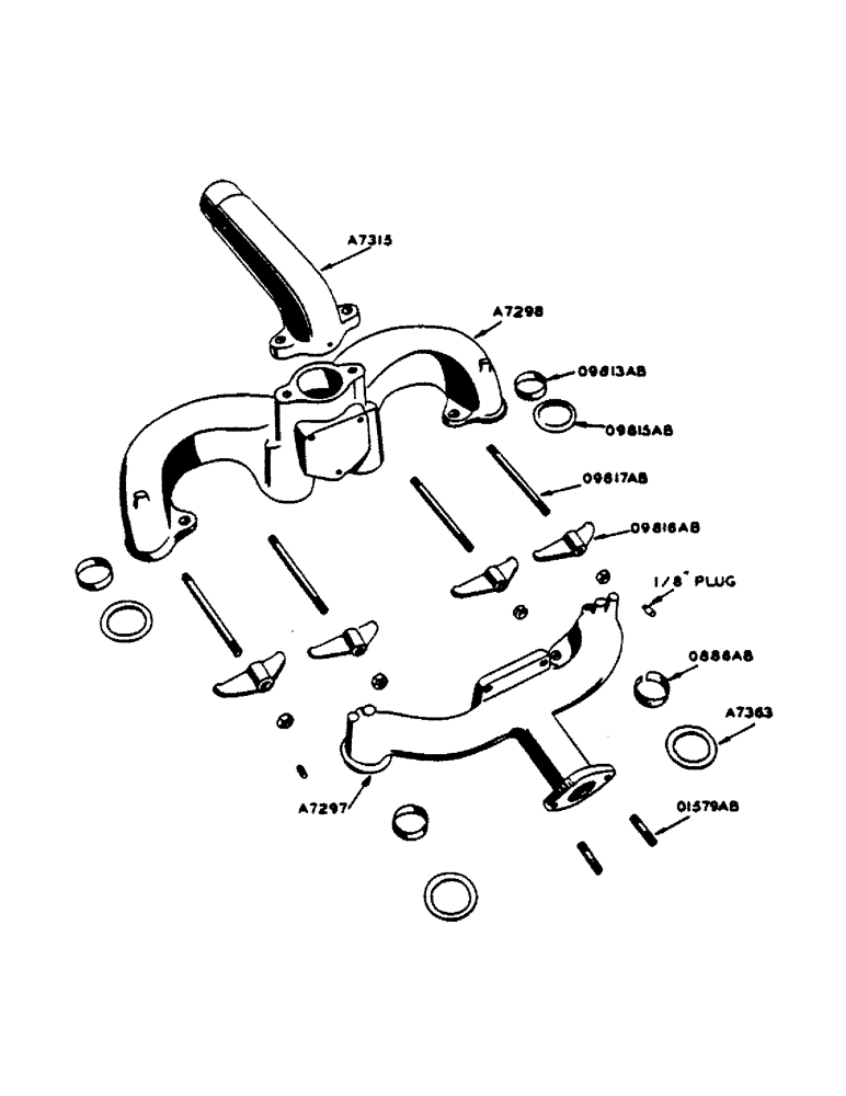 Схема запчастей Case IH 400-SERIES - (017) - POWRDYNE GAS ENGINE, GASOLENE AND LP GAS MANIFOLDS (02) - ENGINE