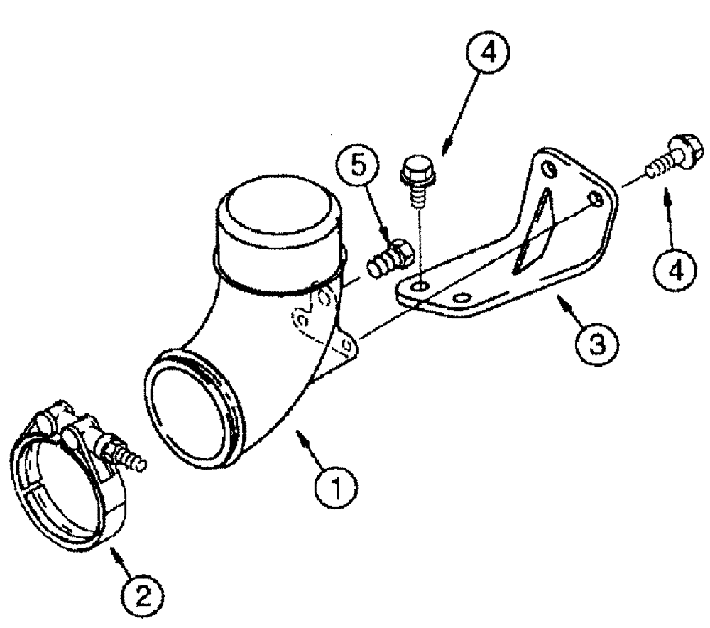 Схема запчастей Case IH 3210 - (03-011) - EXHAUST SYSTEM (01) - ENGINE