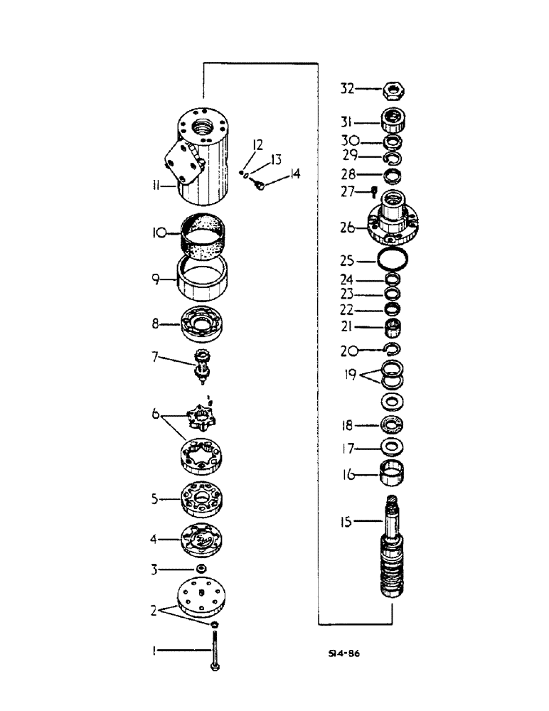 Схема запчастей Case IH 2400 - (10-40) - INTEGRAL HYDROSTATIC STEERING VALVE, BOSS STEERING, 527326R91 (07) - HYDRAULICS