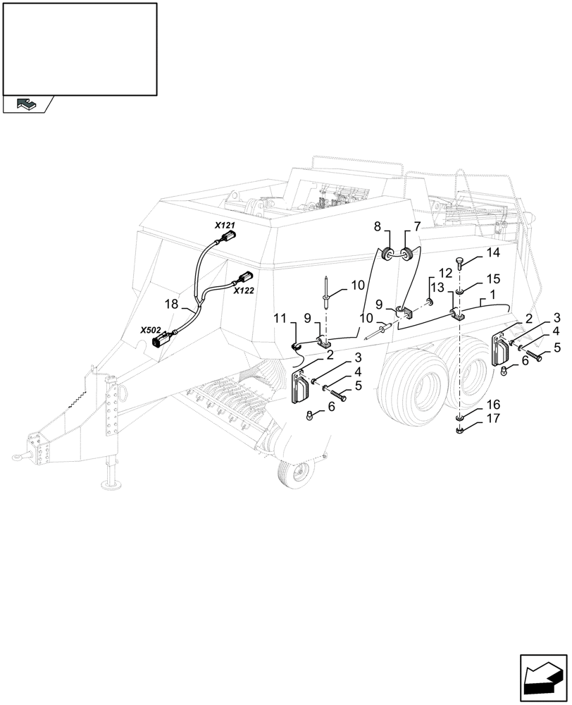 Схема запчастей Case IH LBX332S - (06.04[01]) - SIDE LIGHTS, DENMARK (06) - ELECTRICAL SYSTEMS