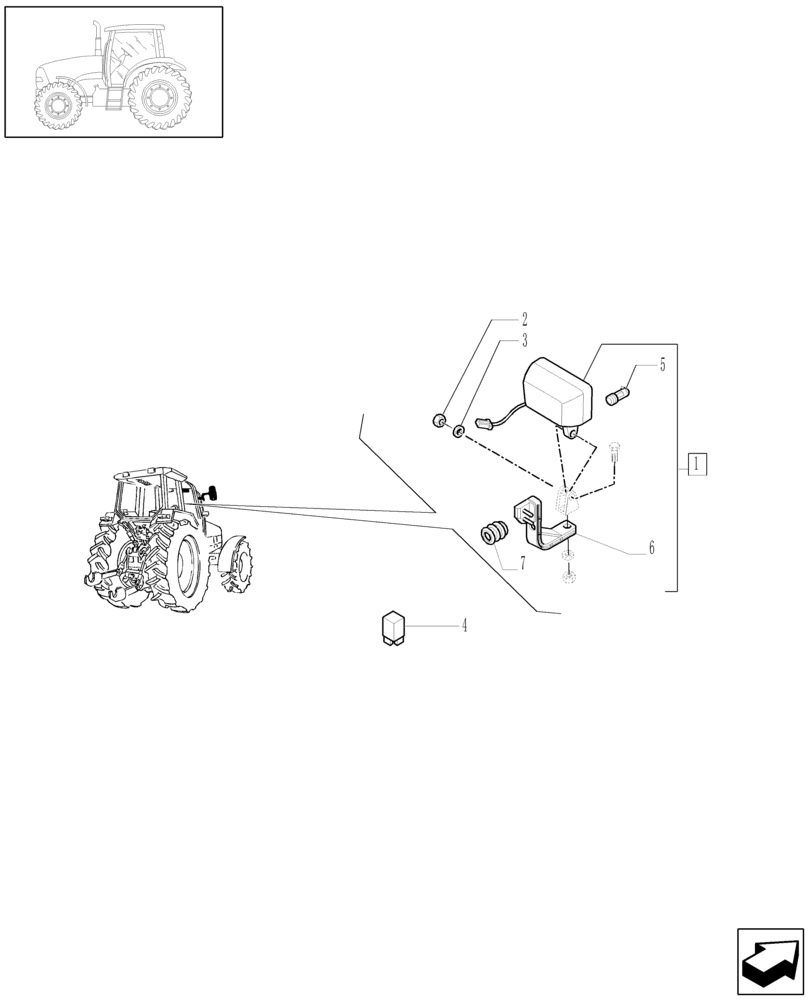 Схема запчастей Case IH PUMA 195 - (1.75.6/03) - (VAR.766) "C" PILLAR MOUNTED HALOGEN WORKLIGHTS (06) - ELECTRICAL SYSTEMS