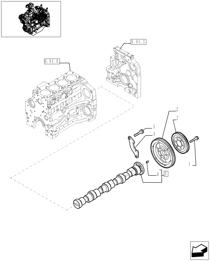 Схема запчастей Case IH JX1095C - (0.12.0) - CAMSHAFT - TIMING CONTROL (01) - ENGINE