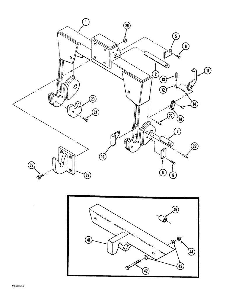 Схема запчастей Case IH 9380 - (9-016) - QUICK HITCH COUPLER, CATEGORY IV-NARROW, PRIOR TO P.I.N. JEE0069308, 9370 AND 9380 ONLY (09) - CHASSIS/ATTACHMENTS