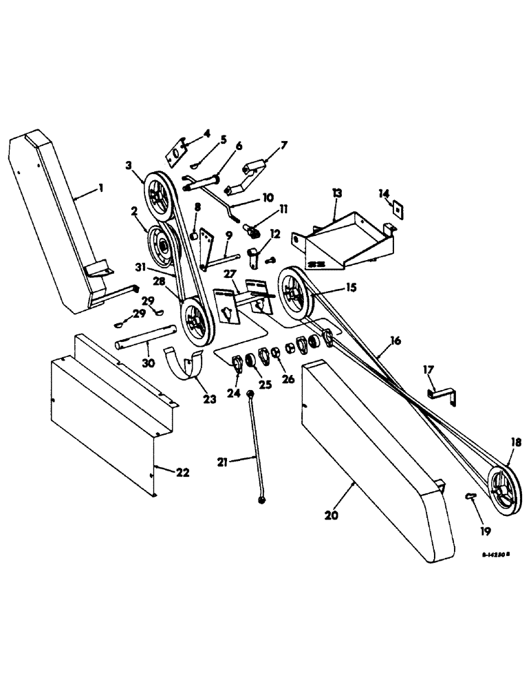 Схема запчастей Case IH 303 - (308) - STRAW CHOPPER, DRIVE PARTS, SERIAL NO. 7277 AND BELOW (73) - RESIDUE HANDLING