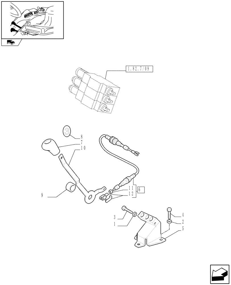 Схема запчастей Case IH FARMALL 65C - (1.92.82/07) - 3 REAR REMOTE VALVES FOR MDC - LEVERS AND KNOBS (VAR.330195) (10) - OPERATORS PLATFORM/CAB