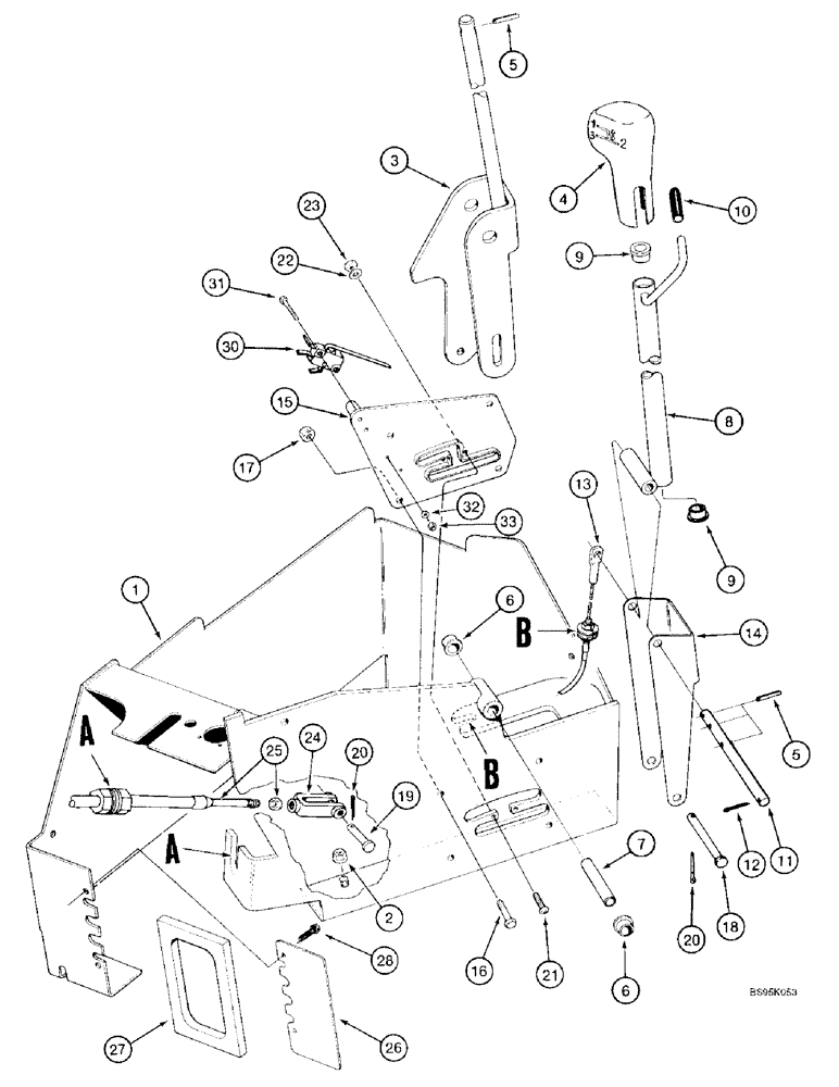 Схема запчастей Case IH 2188 - (6-50) - TRANSMISSION UPPER SHIFT CONTROLS (03) - POWER TRAIN