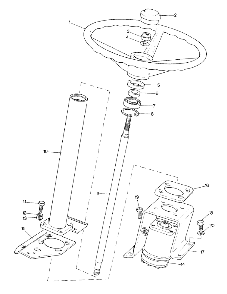 Схема запчастей Case IH 1390 - (H-01) - STEERING COLUMN, HYDROSTATIC POWER STEERING (13) - STEERING SYSTEM