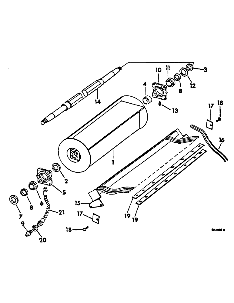 Схема запчастей Case IH 615 - (21-16) - THRESHING CYLINDER AND CONCAVE, CYLINDER BEATER (14) - THRESHING