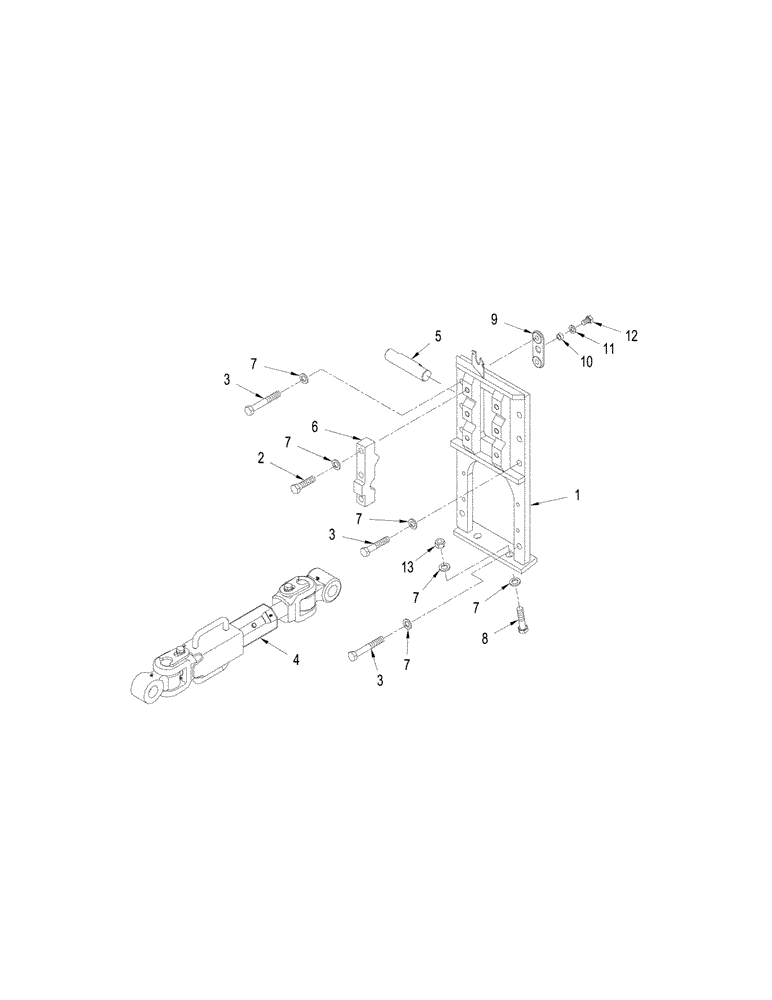 Схема запчастей Case IH STEIGER 485 - (09-04) - THREE POINT HITCH - UPPER LINK, WITH POWER TAKEOFF (09) - CHASSIS