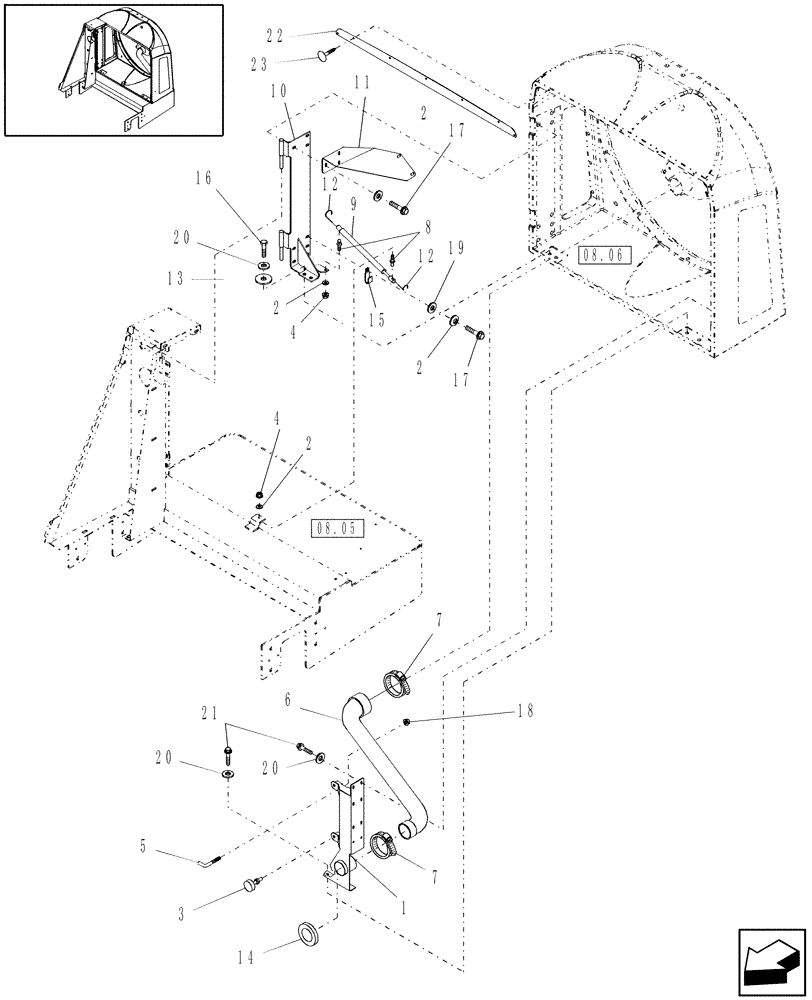 Схема запчастей Case IH WDX2302 - (08.07) - ROTARY SCREEN ATTACHING PARTS (08) - SHEET METAL