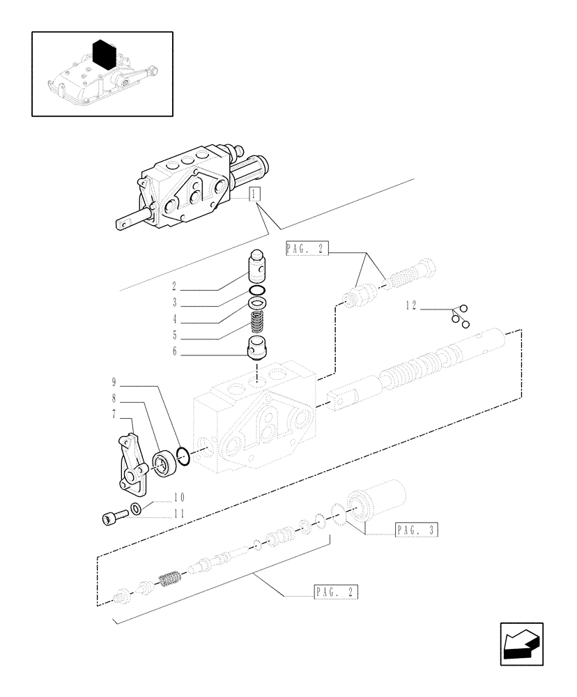 Схема запчастей Case IH JX1085C - (1.82.7/04B[01]) - SIMPLE DOUBLE EFFECT DISTRIBUTOR WITH FLOAT AND AUTOMATIC CUTOUT FOR MID-MOUNT - BREAKDOWN - D5484 (07) - HYDRAULIC SYSTEM