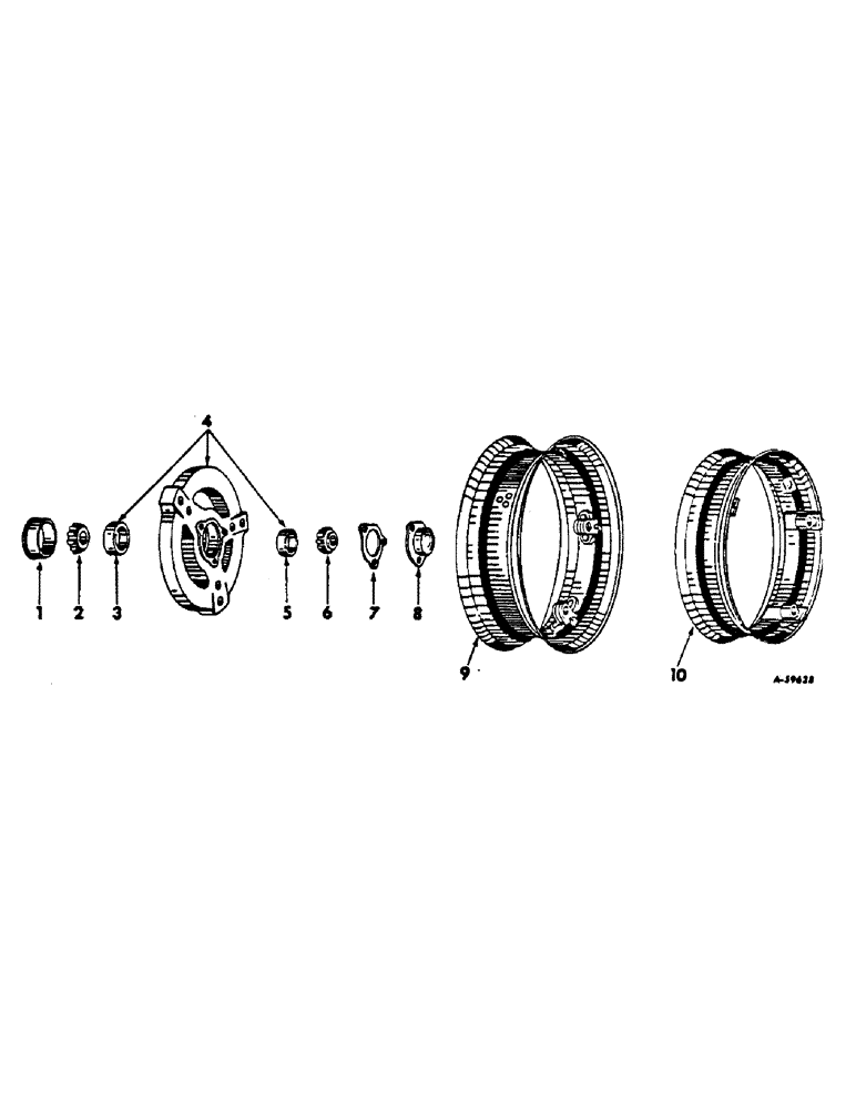 Схема запчастей Case IH 140 - (15-3) - WHEELS AND TRACTION, CAST-TYPE FRONT WHEELS AND RIMS, FARMALL 140 TRACTORS Wheels & Traction