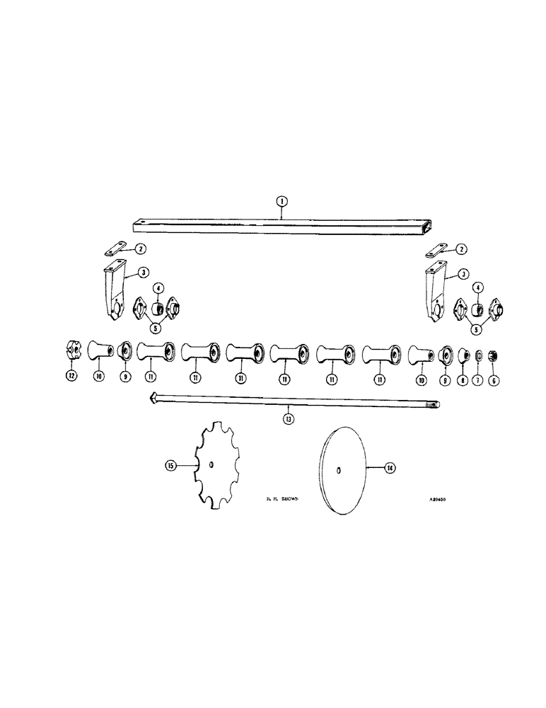 Схема запчастей Case IH B-SERIES - (22) - FRONT GANG B117, 7-1/4 INCH SPACING 