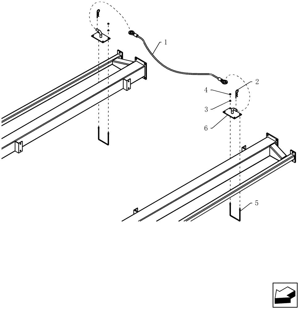 Схема запчастей Case IH 100 - (39.100.46) - ELECTRICAL - WHEELED BOOM - BACK-UP CABLE (39) - FRAMES AND BALLASTING