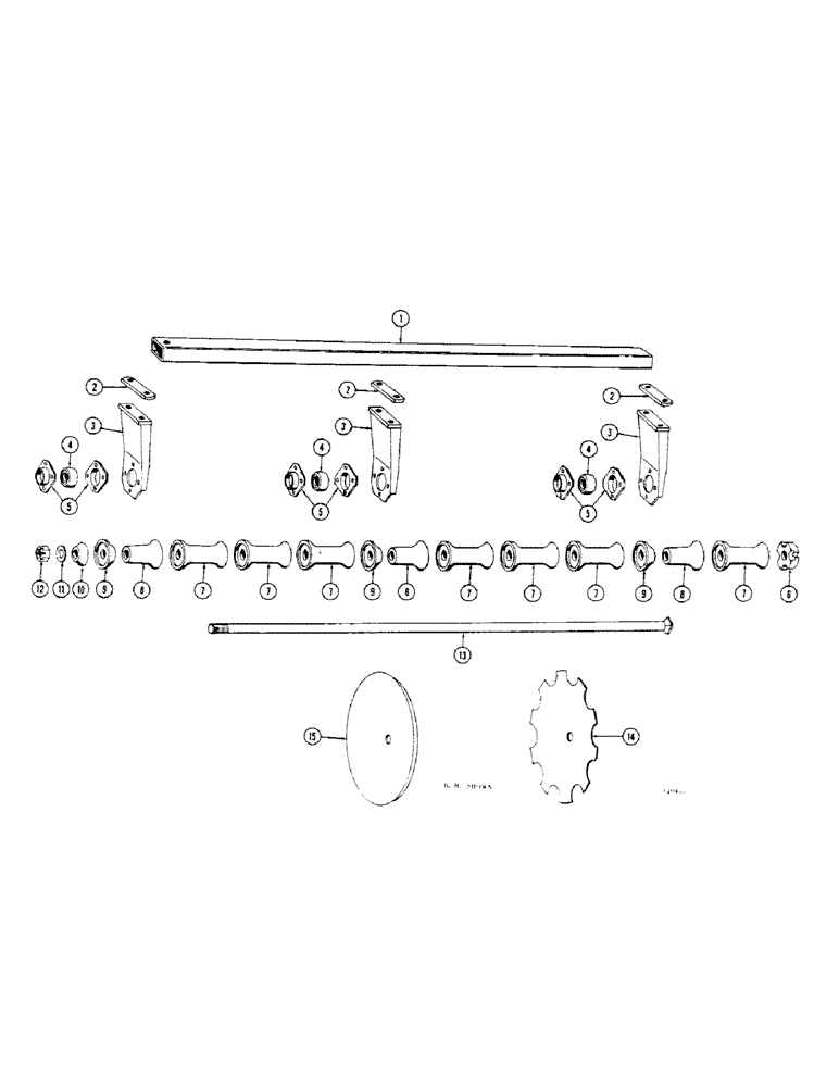 Схема запчастей Case IH B-SERIES - (26[1]) - REAR GANG B137, 7-1/4 INCH SPACING 