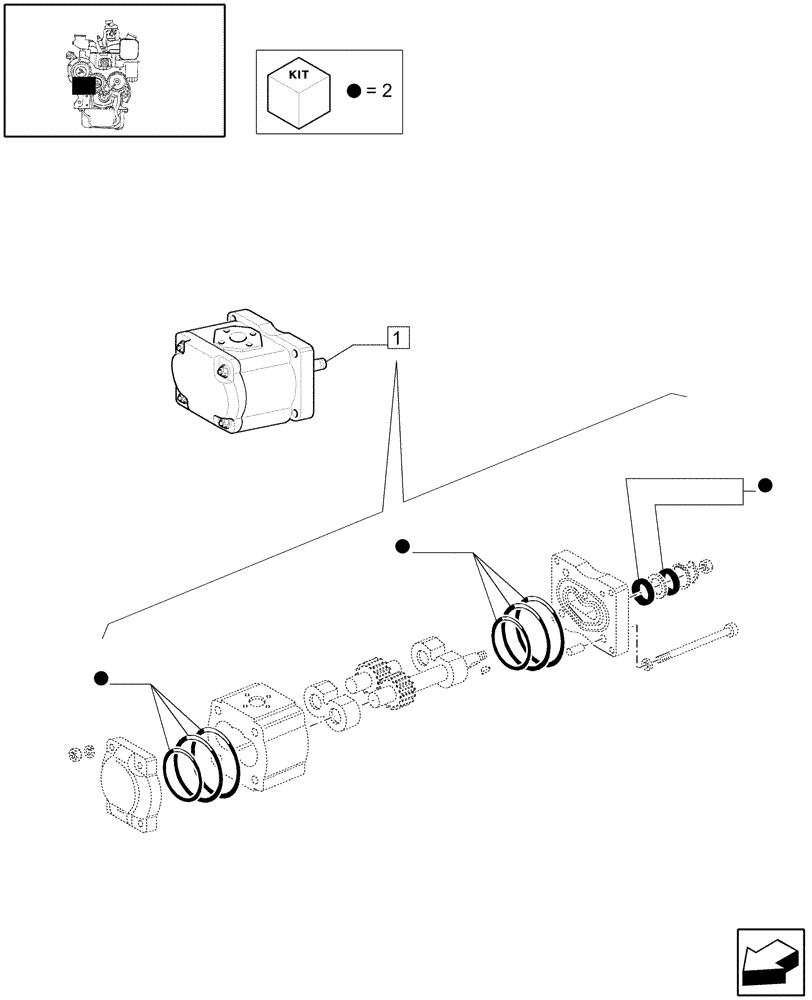 Схема запчастей Case IH JX1085C - (1.82.3/B) - HYDRAULIC PUMP 16.9 GPM (64L) - PARTS (07) - HYDRAULIC SYSTEM