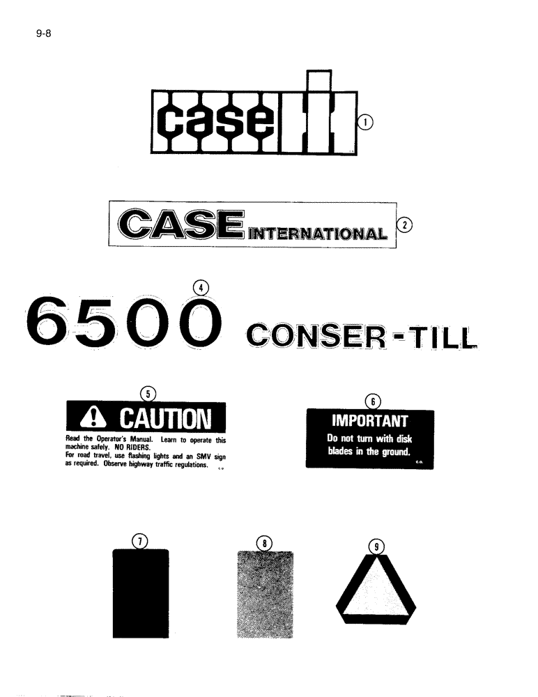 Схема запчастей Case IH 6500 - (9-08) - DECALS (09) - CHASSIS/ATTACHMENTS