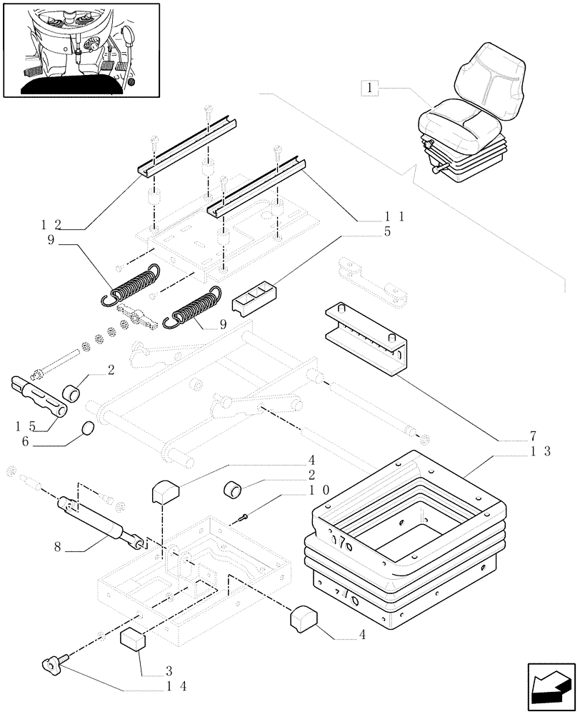 Схема запчастей Case IH JX1075N - (1.92.85/ B[02]) - WHEAT PVC SEAT WITHOUT BELTS AND WITHOUT SWITCH - BREAKDOWN - D5644 (10) - OPERATORS PLATFORM/CAB