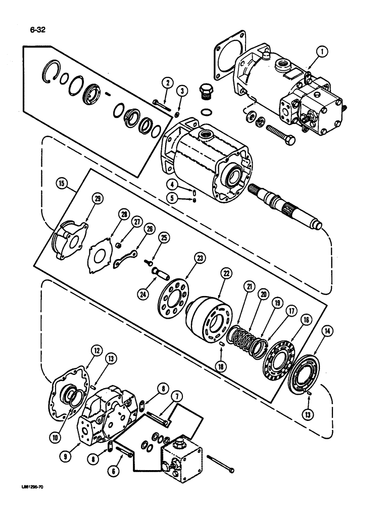 Схема запчастей Case IH 1844 - (6-32) - HYDROSTATIC MOTOR (03) - POWER TRAIN