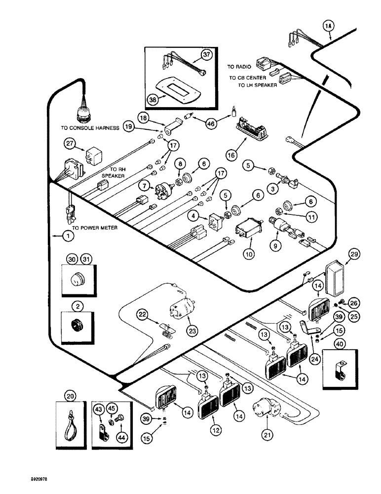 Схема запчастей Case IH 1800 - (4-02) - CAB ROOF HARNESS (06) - ELECTRICAL SYSTEMS