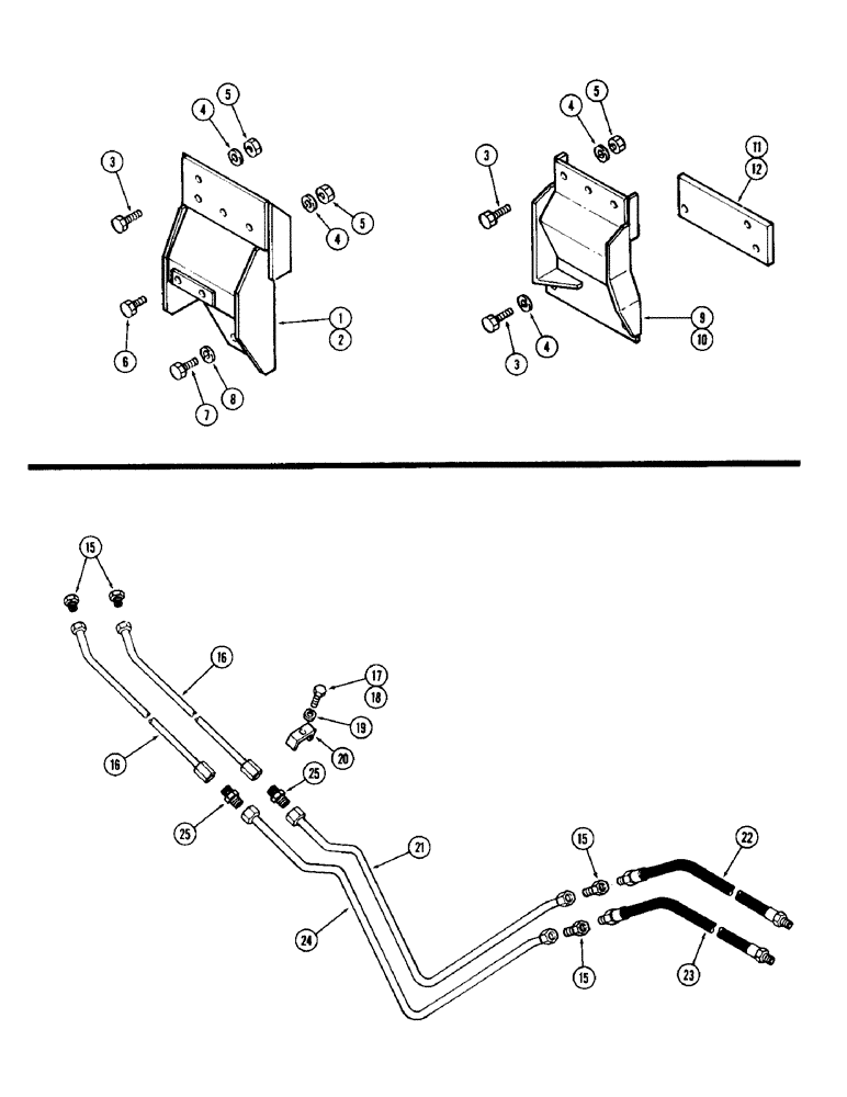 Схема запчастей Case IH 65 - (07A) - MOUNTING BRACKETS, 995 4WD TRACTORS, THIRD CYLINDER KIT (82) - FRONT LOADER & BUCKET