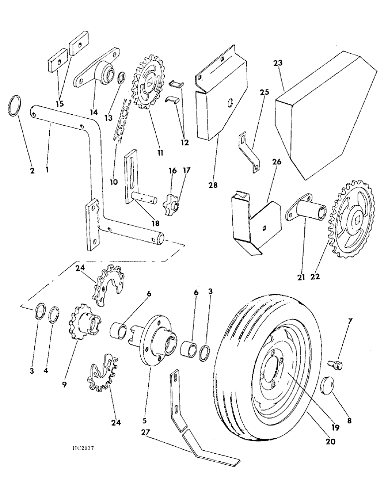 Схема запчастей Case IH 510 - (B-04) - GAUGE WHEEL AXLE AND DRIVE 