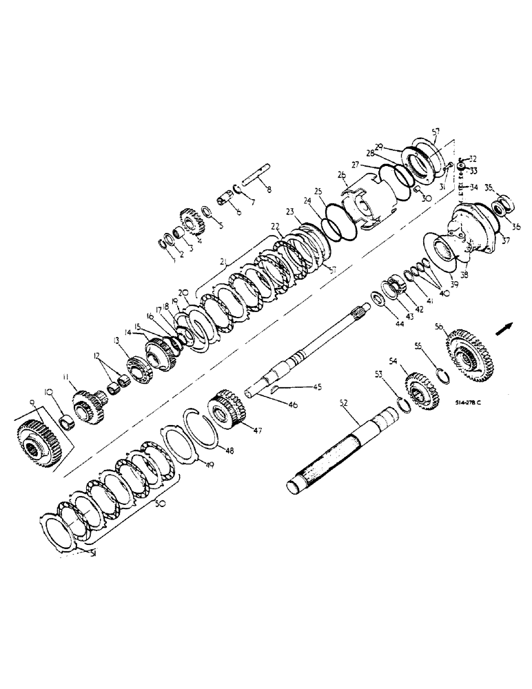 Схема запчастей Case IH 584 - (07-010) - FORWARD AND REVERSE, SYNCHROMESH DRIVE (04) - Drive Train