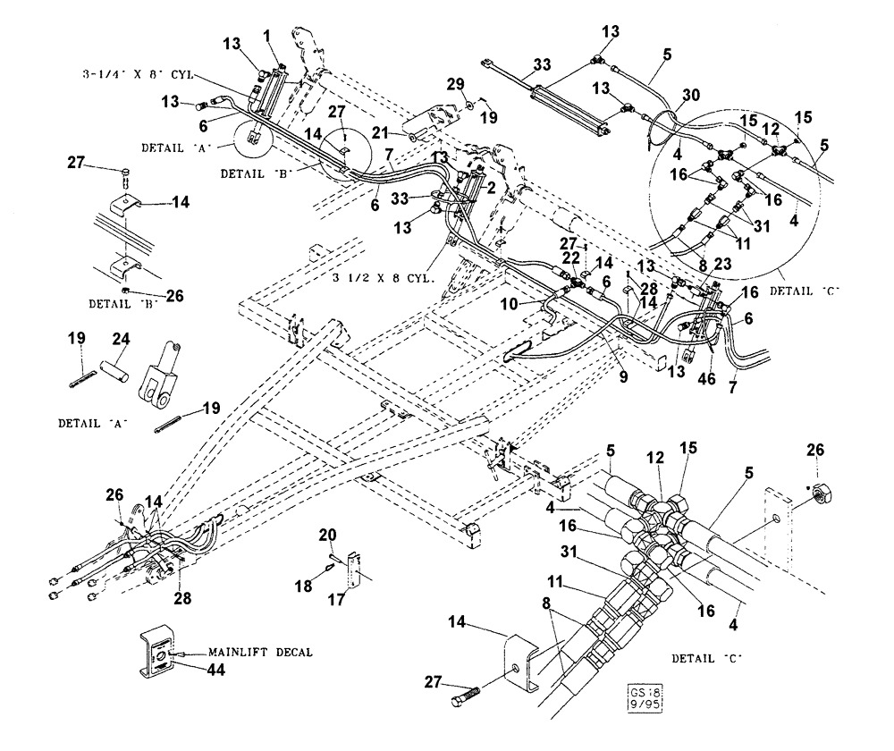 Схема запчастей Case IH TIGER-MATE - (08-01) - HYDRAULICS (08) - HYDRAULICS