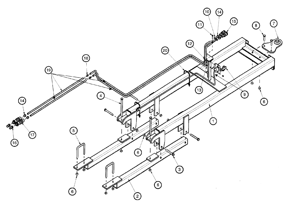 Схема запчастей Case IH 4450 - (09-30) - REAR HITCH ASSEMBLY - LAYOUT 