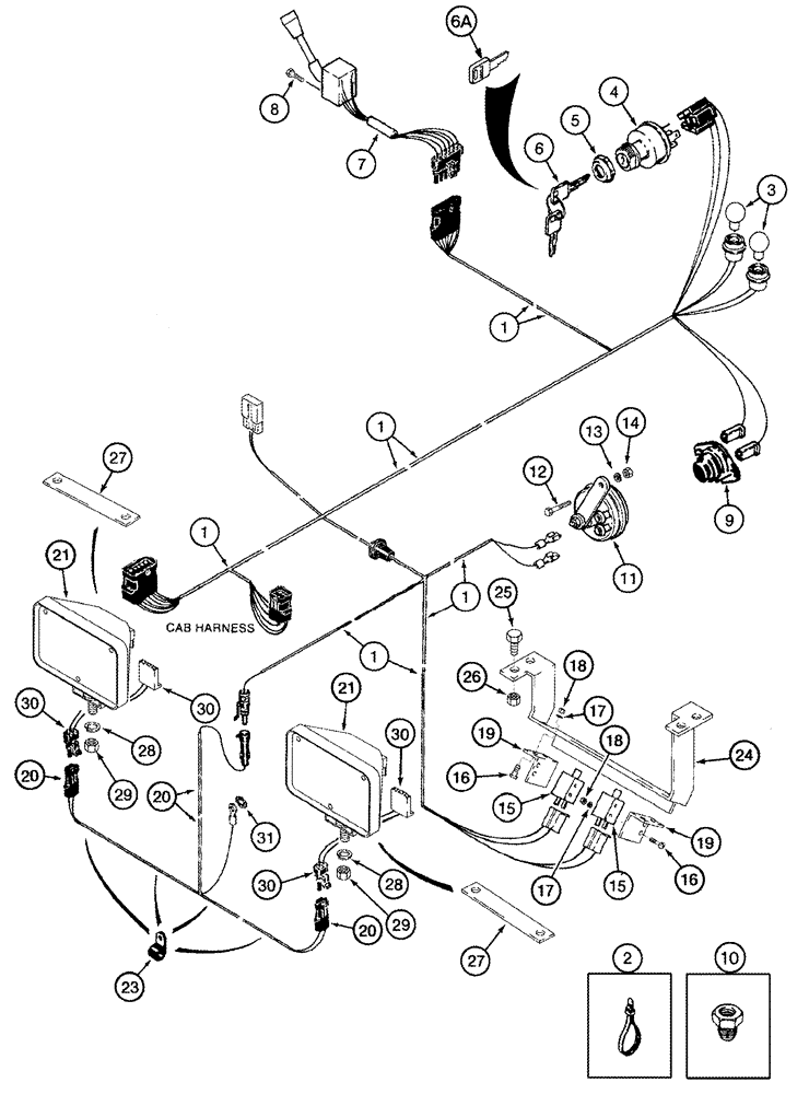 Схема запчастей Case IH 2555 - (04-03) - HARNESS STEERING CONSOLE AND PLATFORM JJC0157150- (06) - ELECTRICAL SYSTEMS