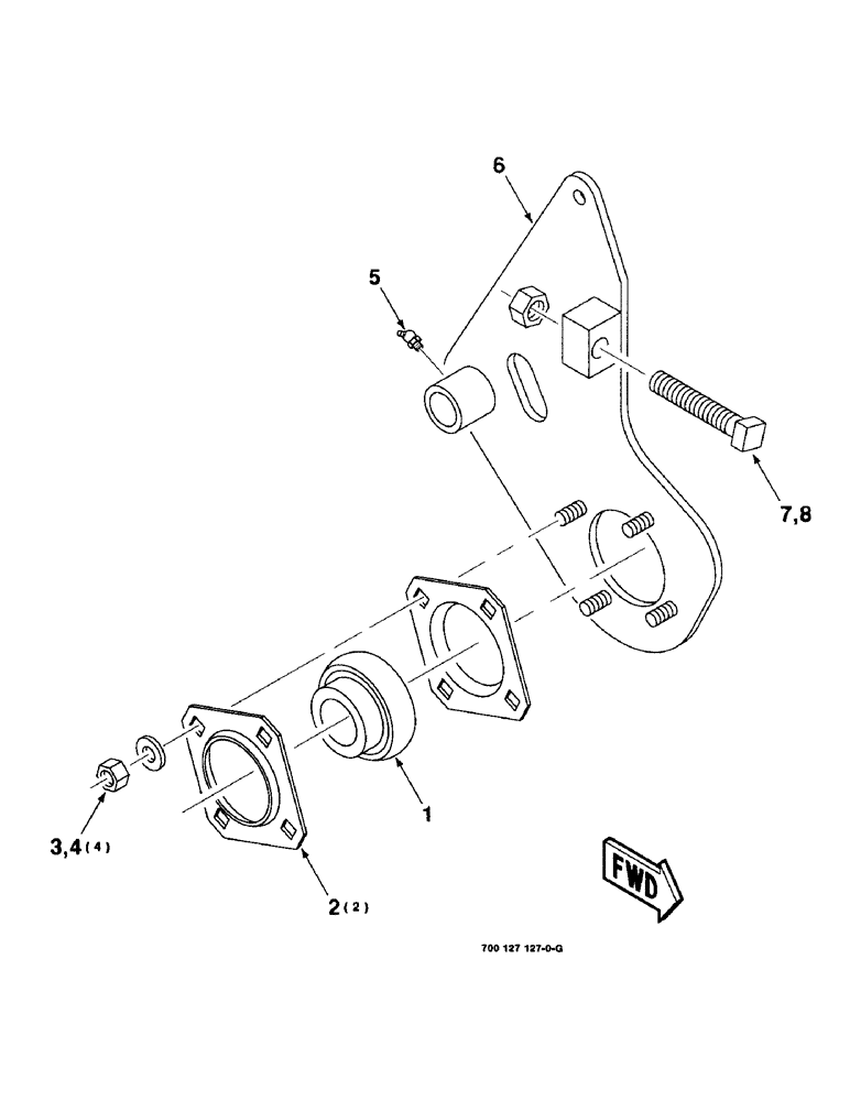 Схема запчастей Case IH 8309 - (5-06) - PIVOT ASSEMBLY, RIGHT (58) - ATTACHMENTS/HEADERS