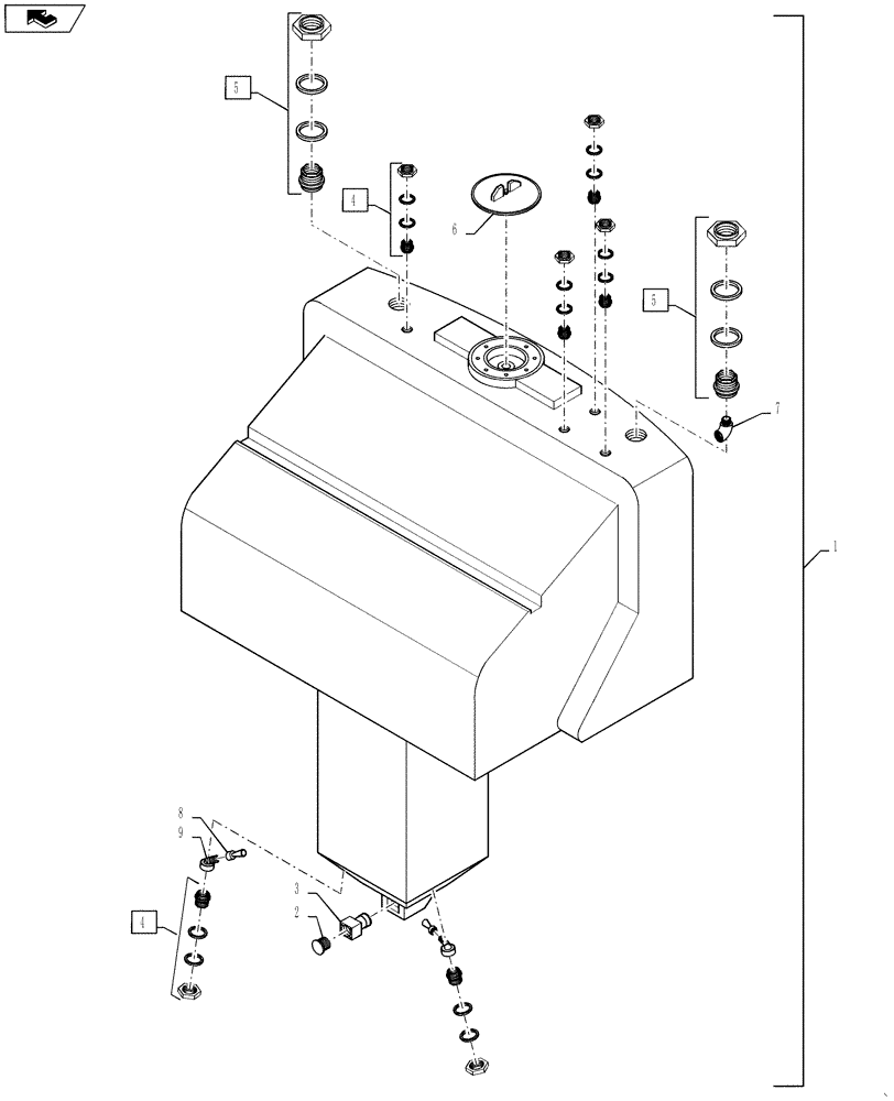 Схема запчастей Case IH 810 - (78.110.12.AB) - PRODUCT TANK ASSEMBLY, 500 GALLON CAPACITY (78) - SPRAYING