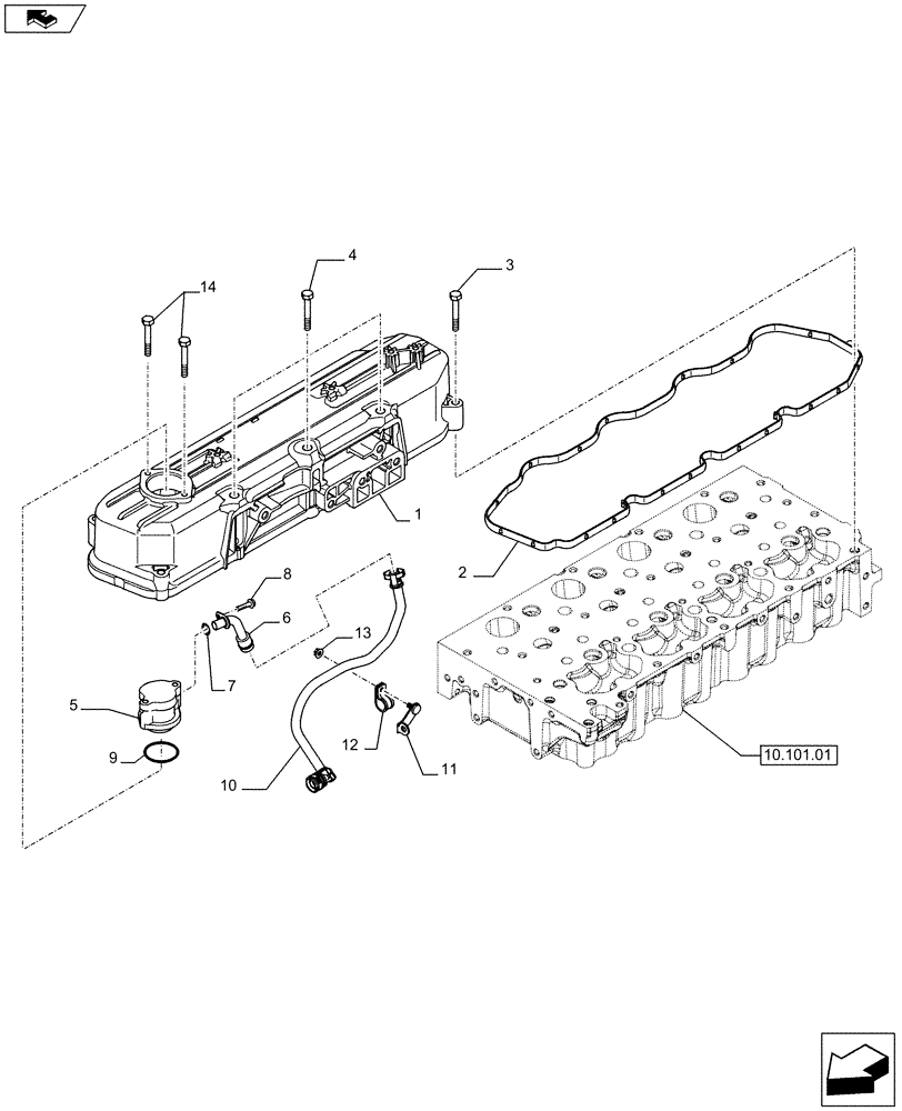 Схема запчастей Case IH F5DFL413A A001 - (10.101.02) - CYLINDER HEAD COVERS (504389274) (10) - ENGINE