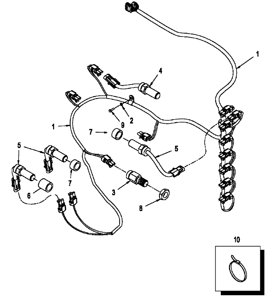 Схема запчастей Case IH STX330 - (04-11) - HARNESS - TRANSMISSION, POWER SHIFT (04) - ELECTRICAL SYSTEMS