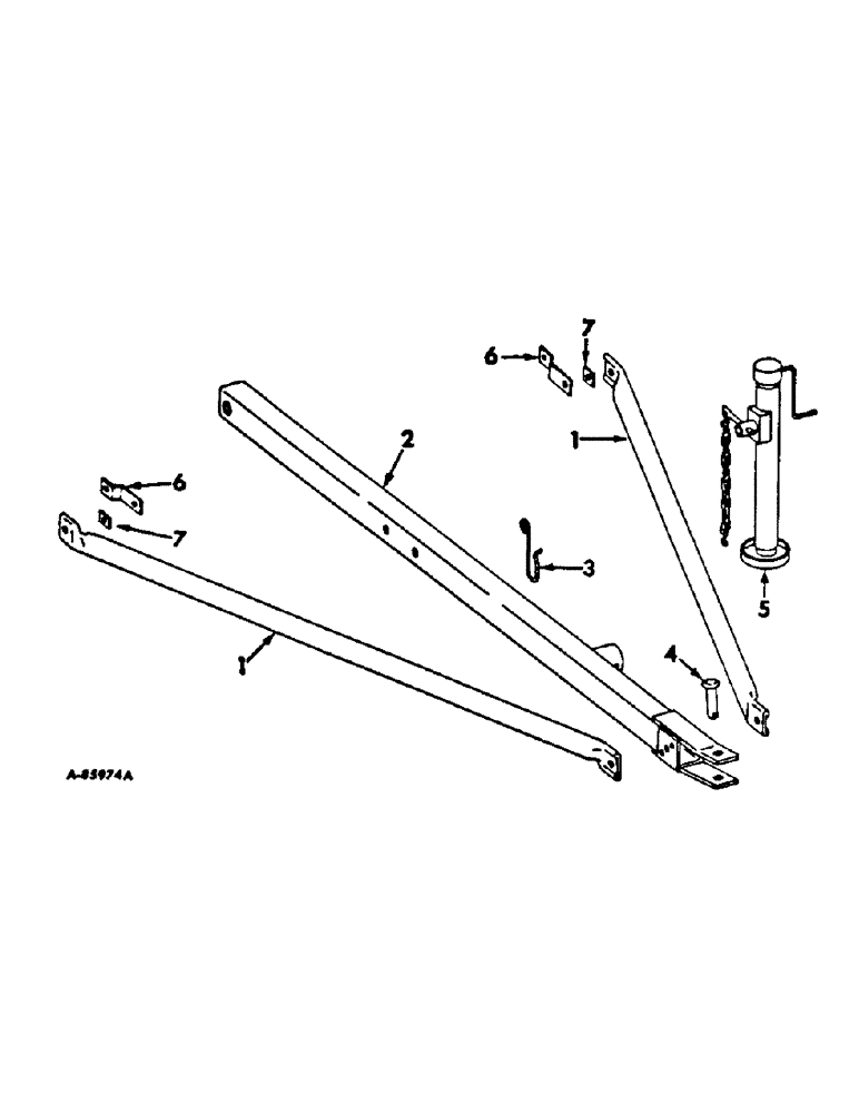 Схема запчастей Case IH 58-SERIES - (P-11) - HITCH WITH JACK, FOR 8-ROW PLANTERS 