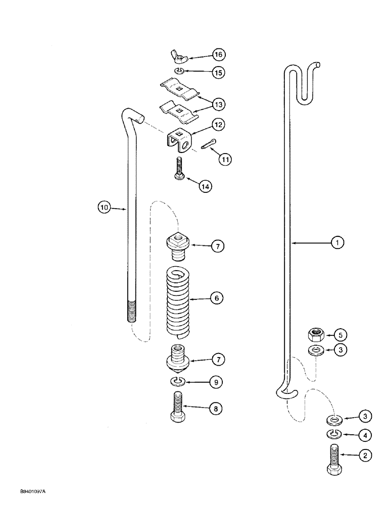 Схема запчастей Case IH 7100 - (8-42) - HYDRAULIC HOSE SUPPORT (08) - HYDRAULICS