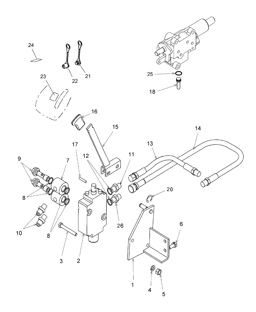 Схема запчастей Case IH DX25E - (07.05) - SELF CENTERING REAR REMOTE VALVE KIT - 710366126 (07) - HYDRAULIC SYSTEM