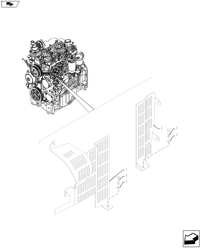 Схема запчастей Case IH FARMALL 65A - (90.100.01) - GUARD - FAN (90) - PLATFORM, CAB, BODYWORK AND DECALS