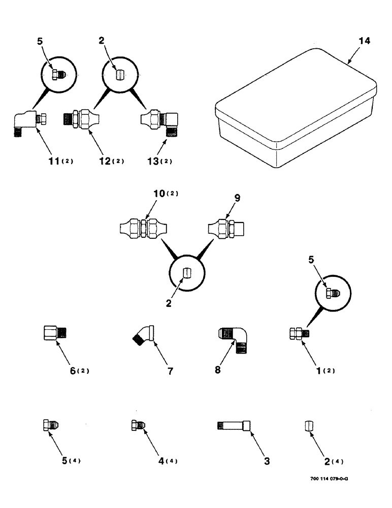 Схема запчастей Case IH 8580 - (06-58) - LUBE, CENTRALIZED KIT, 700114079 BOX OF SERVICE PARTS (14) - BALE CHAMBER