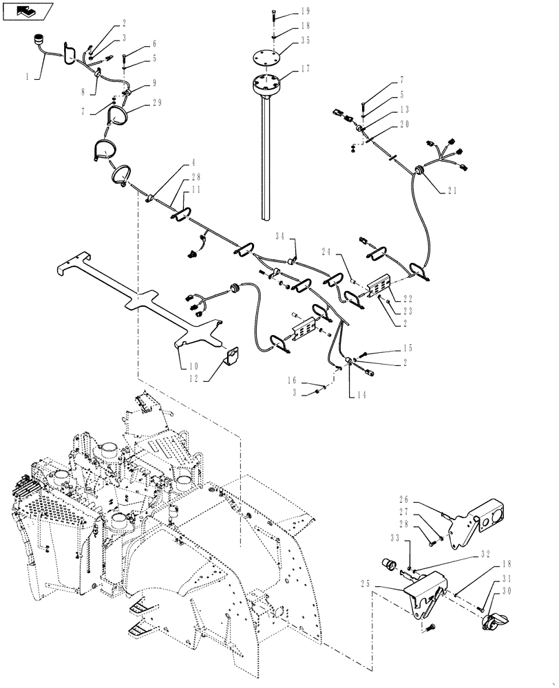 Схема запчастей Case IH STEIGER 350 - (55.100.06[01]) - HARNESS - REAR FRAME WIRING - NON SUSPENDED CAB (55) - ELECTRICAL SYSTEMS