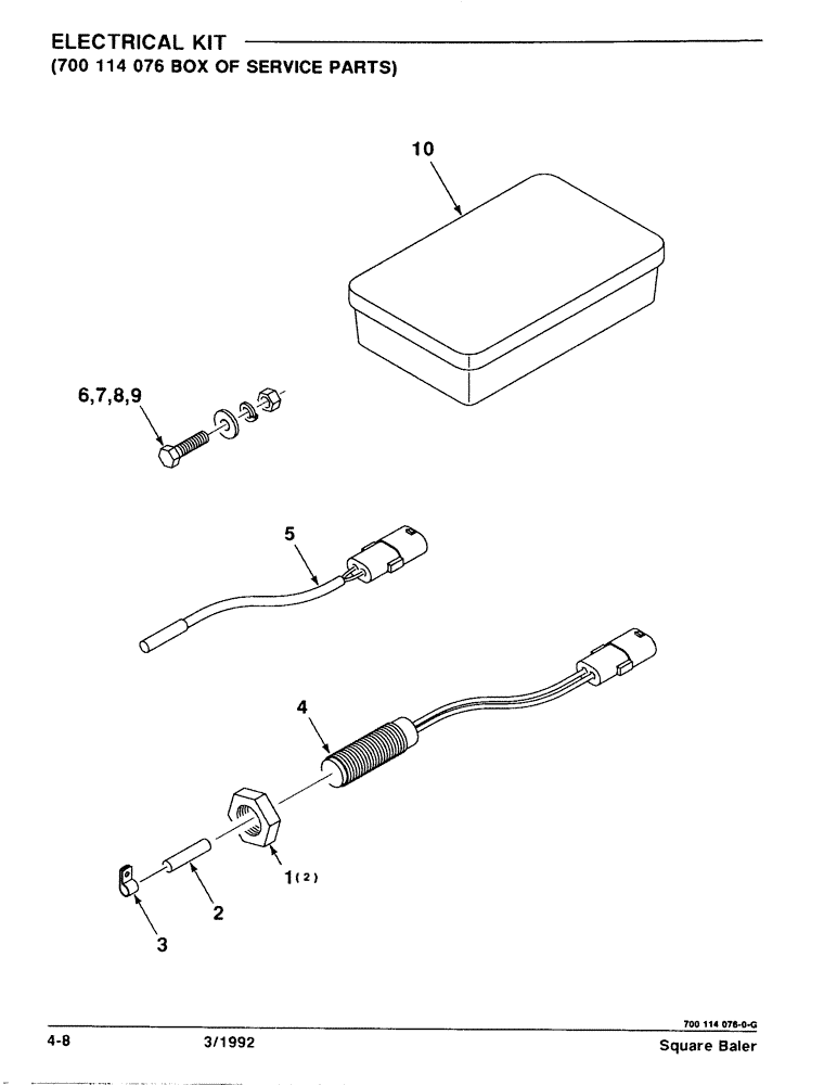 Схема запчастей Case IH 8570 - (4-08) - ELECTRICAL KIT, 700114076 BOX OF SERVICE PARTS (06) - ELECTRICAL