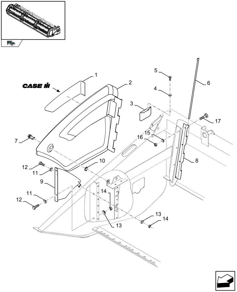 Схема запчастей Case IH 2030 - (20.05[01]) - SHIELDS, RH (20) - HEADER