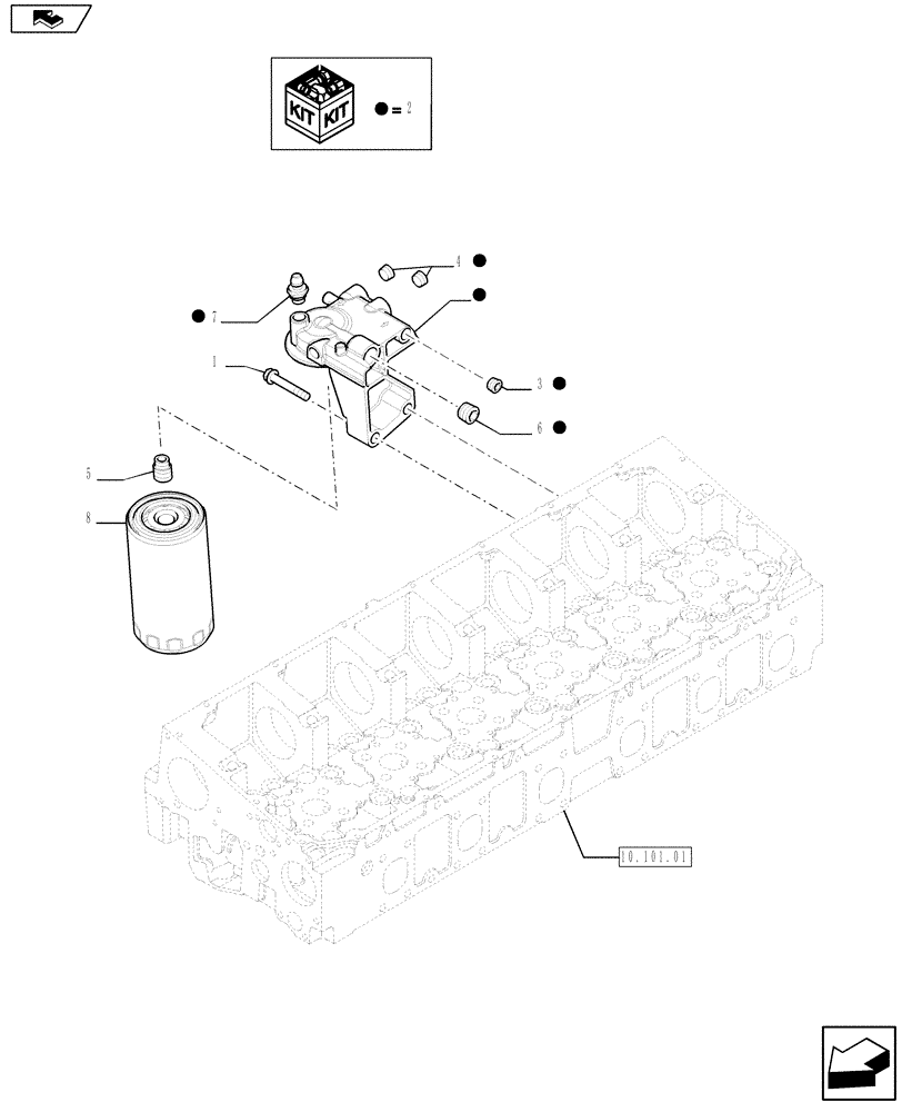 Схема запчастей Case IH 635 - (10.206.01) - FUEL FILTER & RELATED PARTS (10) - ENGINE