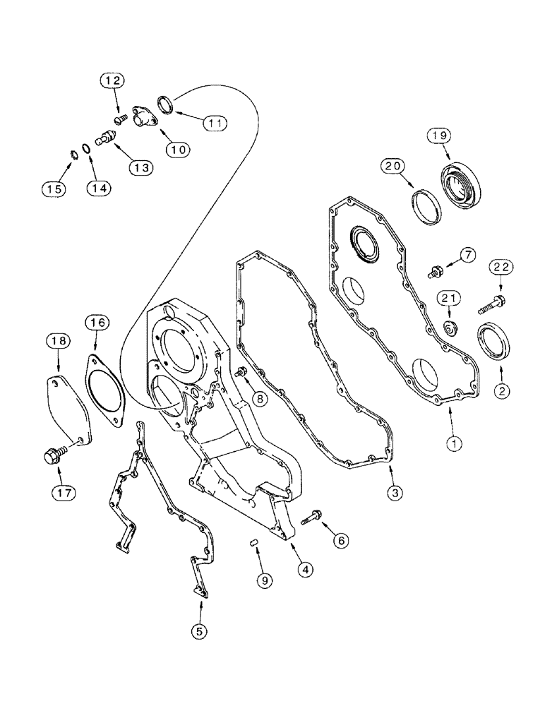 Схема запчастей Case IH 8850 - (10-16) - FRONT GEAR COVER, SERIAL NUMBER CFH0099164 AND LATER (02) - ENGINE