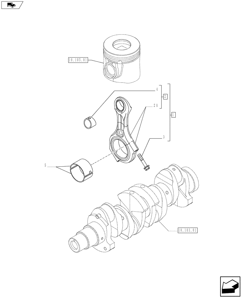 Схема запчастей Case IH F4CE9484L J603 - (10.105.02) - CONNECTING ROD (2859354) (10) - ENGINE