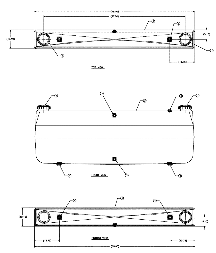 Схема запчастей Case IH 438 - (11-021) - TANK GROUP, 75 GALLON FLEX-GRAY Wet Kit