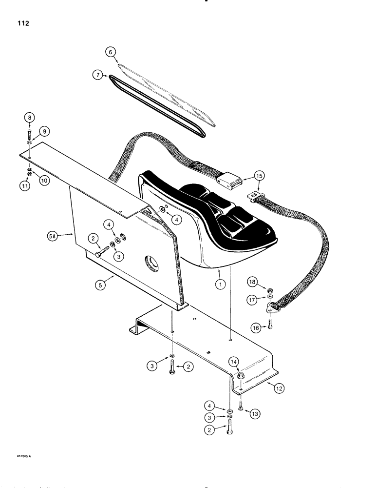 Схема запчастей Case IH 1816C - (112) - SEAT, SEAT BELT, AND SHIELD (09) - CHASSIS/ATTACHMENTS