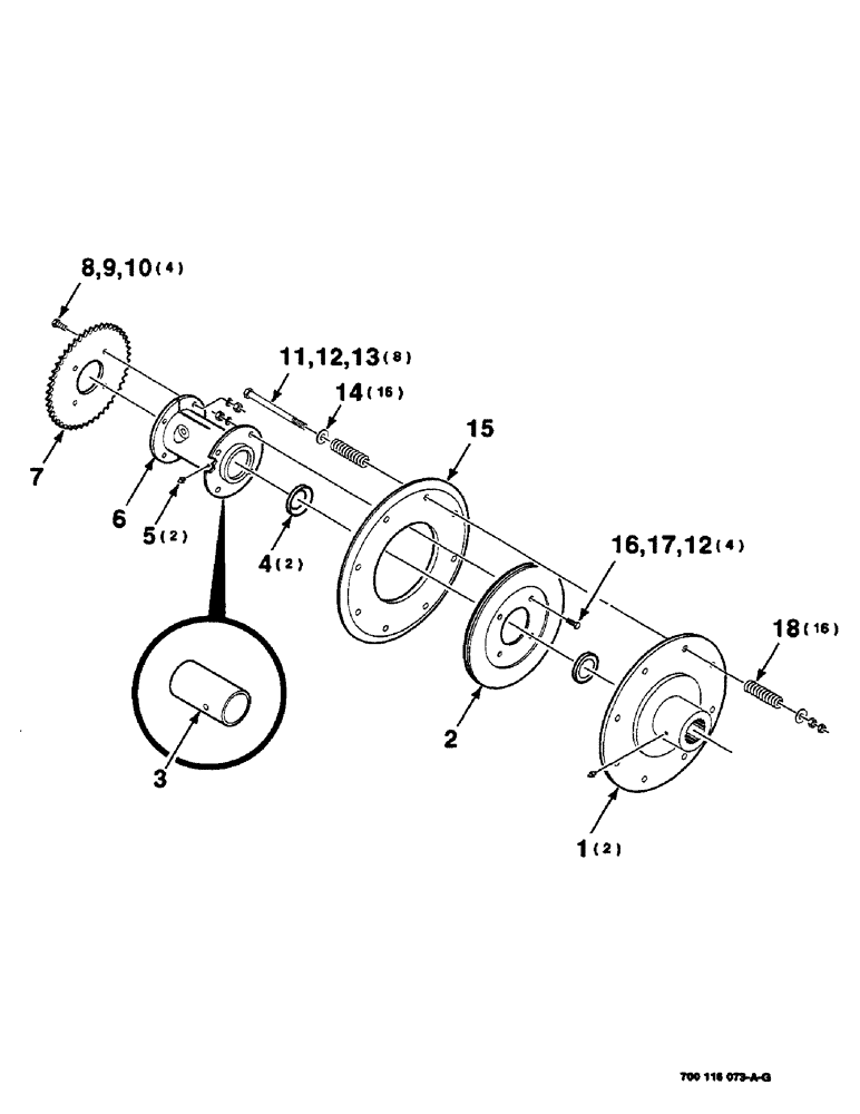 Схема запчастей Case IH 8460 - (2-12) - CLUTCH ASSEMBLY, DRIVE SHAFT, SERIAL NUMBER CFH0057697 AND LATER Driveline