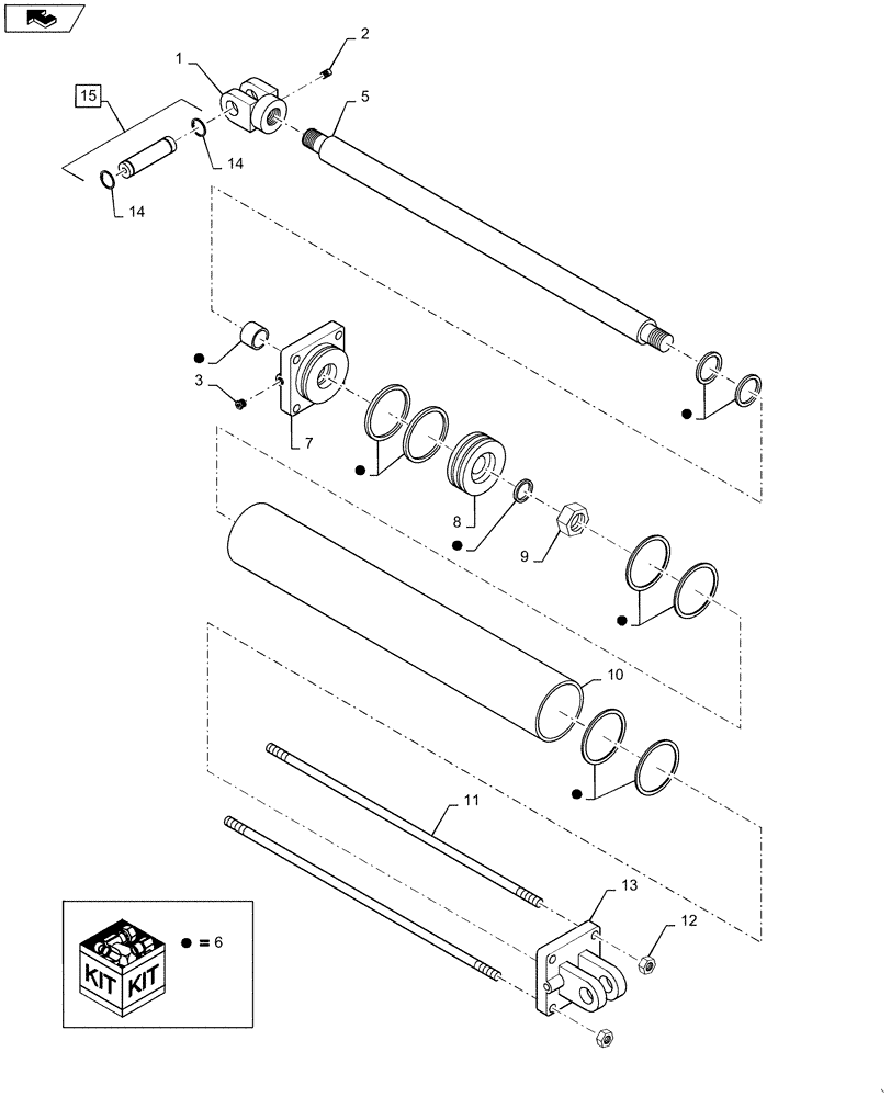 Схема запчастей Case IH 4430 - (35.964.16) - OUTER BOOM FOLD CYLINDER, 120 BOOM (35) - HYDRAULIC SYSTEMS